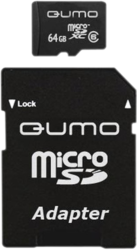 Фото флеш-карты Qumo microSDXC 64GB Class 6 + SD adapter