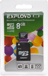 Фото флеш-карты EXPLOYD MicroSDHC 8GB Class 4 + SD adapter
