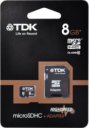Фото флеш-карты TDK MicroSDHC 8GB Class 10 + SD adapter