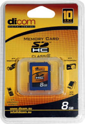 Фото флеш-карты Dicom SDHC 8GB Class 6