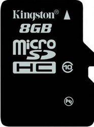 Фото флеш-карты Kingston MicroSDHC 8GB Class 10 SDC10/8GBSP