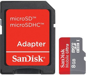 Фото флеш-карты SanDisk MicroSDHC 8GB Class 6 + SD adapter