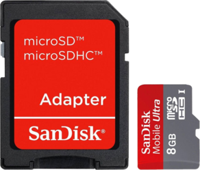 Фото флеш-карты SanDisk MicroSDXC 8GB Class 10 Ultra Android + SD адаптер