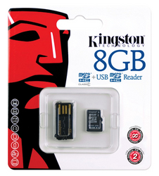 Фото флеш-карты Kingston MicroSDHC 8GB Class 6 + USB Reader