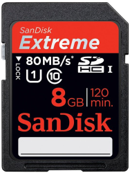 Фото флеш-карты SanDisk SDHC 8GB Class 10 Extreme UHS-I