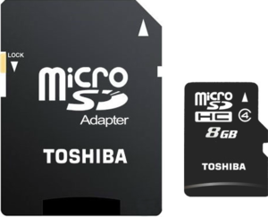 Фото флеш-карты Toshiba MicroSDHC 8GB Class 4 + SD адаптер