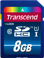 Фото флеш-карты Transcend SD SDHC 8GB Class 10 UHS-1 TS8GSDU1