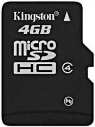Фото флеш-карты Kingston MicroSDHC 4GB Class 4 SDC4/4GB