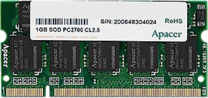 Фото Apacer AP1024SD333K DDR 1GB SO-DIMM