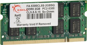 Фото G.Skill FA-5300CL5S-2GBSQ DDR2 2GB SO-DIMM