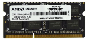 Фото Patriot AE32G1339S1-U DDR3 1GB SO-DIMM