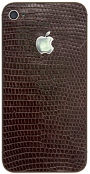 Фото Apple iPhone 4S 16GB позолота, кожа игуаны, посеребренное яблоко
