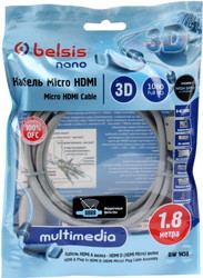 Фото шнура HDMI-micro HDMI Belsis BW1459 1.8 м