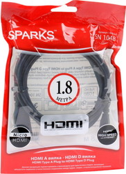 Фото шнура HDMI-micro HDMI Sparks SN1048 1.8 м