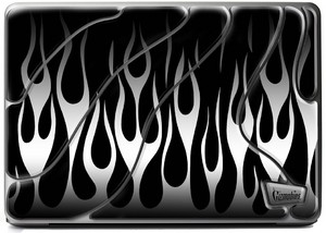 Фото защитной пленки для Apple MacBook 17 Gizmobies 3D Metallic Flames Silver on Black
