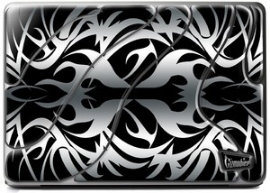 Фото защитной пленки для Apple MacBook 17 Gizmobies 3D Metallic Tribal Ornate Silver on Black