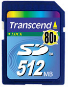 Фото флеш-карты Transcend SD 512MB 80X