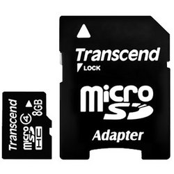 Фото флеш-карты Transcend MicroSDHC 8GB Class 4 + SD adapter TS8GUSDHC4