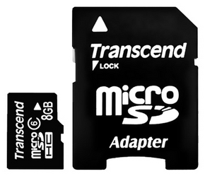 Фото флеш-карты Transcend MicroSDHC 8GB Class 6 + SD adapter TS8GUSDHC6