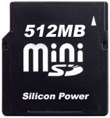 Фото флеш-карты Silicon Power MiniSD 512MB