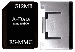 Фото флеш-карты ADATA RS-MMC 512MB 60X DV