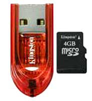 Фото cardreader Комплект MicroSD карта 4GB + USB Kingston