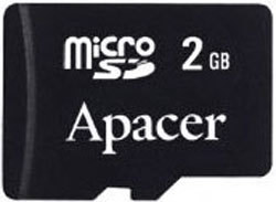Фото флеш-карты Apacer MicroSD 2GB + SD adapter