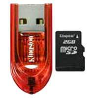 Фото cardreader Комплект MicroSD карта 2GB + USB Kingston
