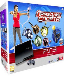 Фото игровой приставки Sony PS3 Slim 320GB + Sports Champions + Move Starter Pack