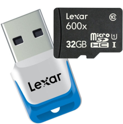 Фото флеш-карты Lexar MicroSDHC 32GB UHS-I High-Performance 600X + USB Reader
