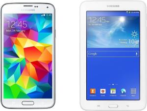 Фото комплект Samsung Galaxy S5 SM-G900F 16GB + Samsung GALAXY Tab 3 Lite 7.0 SM-T110 8GB White/White