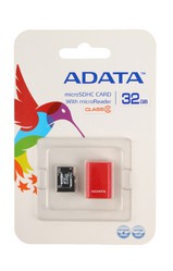 Фото флеш-карты ADATA MicroSDHC 32GB Class 2 + USB Reader