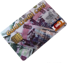 Фото флэш-диска Эврика Gold Credit Card рубли 4GB