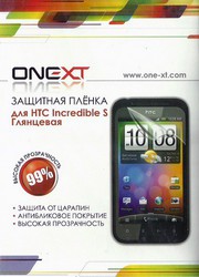 Фото глянцевой защитной пленки для HTC Incredible S ONEXT