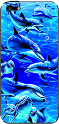 Фото виниловой наклейки на iPhone 5 LuxCase Дельфины
