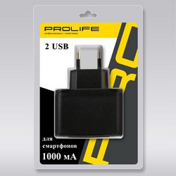 Фото универсальной зарядки Prolife Platinum 2 USB порта